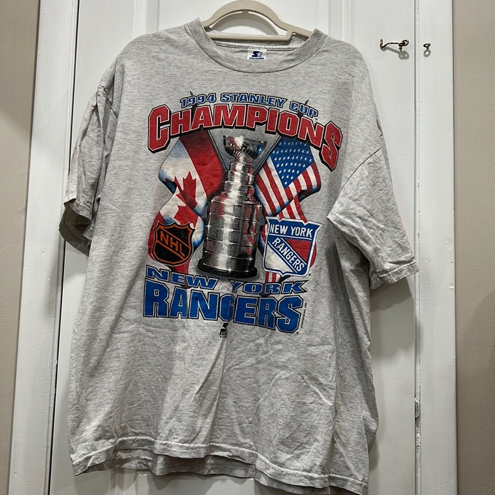 Vintage New York Rangers 1994 Stanley Cup Champions Starter Tee Sz XL